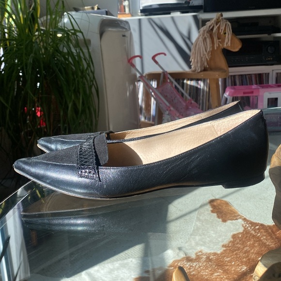 Black Pointed Jonak Paris Flat Shoes 39 - Picture 3 of 3